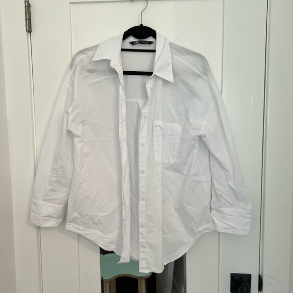 Zara White Boyfriend Buttondown - Picture 1 of 2